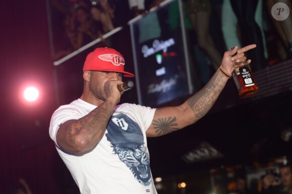 Le chanteur Booba en aftershow au VIP Room à Paris le 13 novembre 2013.