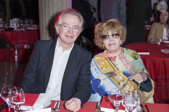 Mac Lesggy et Nadine Trintignant lors du dîner LINK pour AIDES, le 8 décembre 2014, au Palais d'Iéna, à Paris.