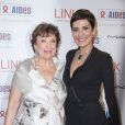 Roselyne Bachelot et Cristina Cordula lors du dîner LINK pour AIDES, le 8 décembre, au Palais d'Iéna, à Paris.