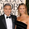 George Clooney et Stacy Keibler au 70e Golden Globe Awards à Beverly Hills, en janvier 2013