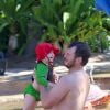 Anna Faris et son mari Chris Pratt avec leur fils de 2 ans, Jack, à Hawaii, le 2 décembre 2014.
