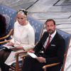 La princesse Mette-Marit et le prince Haakon de Norvège - Cérémonie de remise du prix Nobel de la Paix à Oslo. Le 10 décembre 2014