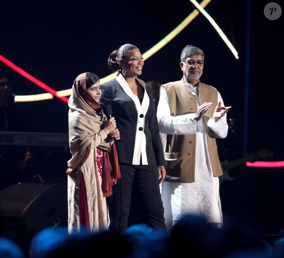Malala Yousafzai et Kailash Satyarthi et Queen Latifah - Concert en l'honneur des Prix Nobel à Oslo en Novège le 11 décembre 2014.
