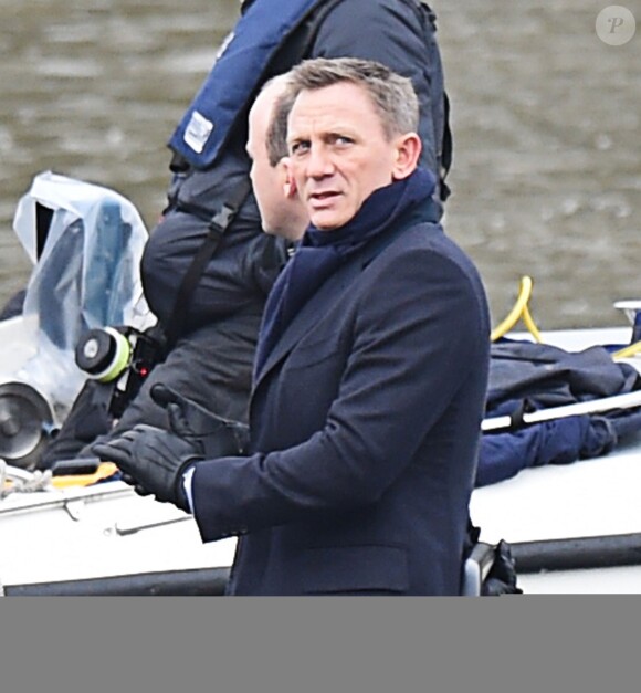 Daniel Craig sur le tournage du nouveau film James Bond "Spectre" à Londres, le 15 décembre 2014