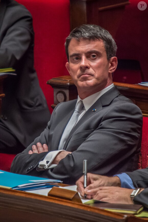 Manuel Valls, premier ministre lors de la séance des questions au gouvernement à l'Assemblée Nationale à Paris, le 12 novembre 20014.