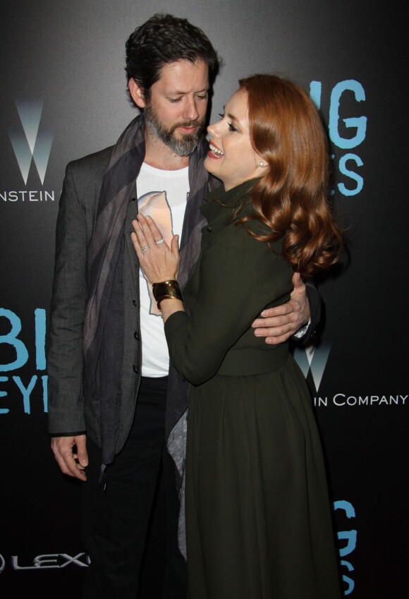 Amy Adams et son fiancé Darren Le Gallo - Avant-première du film "Big Eyes" au Musée d'Art Moderne de New York, le 15 décembre 2014.