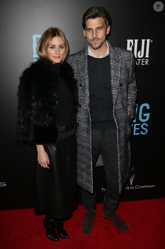Olivia Palermo et son mari Johannes Huebl - Avant-première du film "Big Eyes" au Musée d'Art Moderne de New York, le 15 décembre 2014.