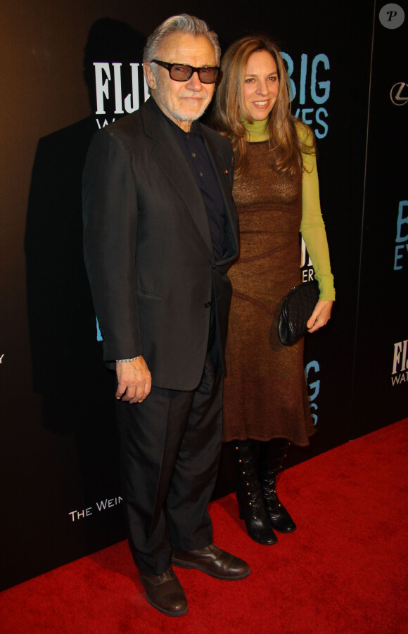 Harvey Keitel et sa femme Daphna Kastner - Avant-première du film "Big Eyes" au Musée d'Art Moderne de New York, le 15 décembre 2014.