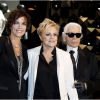 Muriel Robin et Anne Le Nen et Karl Lagerfeld - People à l'inauguration de la première boutique concept store de Karl Lagerfeld à Paris, le 28 février 2013.