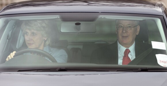 Le duc et la duchesse de Gloucester arrivant à Buckingham Palace le 17 décembre 2014 pour le traditionnel déjeuner de Noël offert par la reine Elizabeth II à la famille royale en préambule aux fêtes de fin d'année.