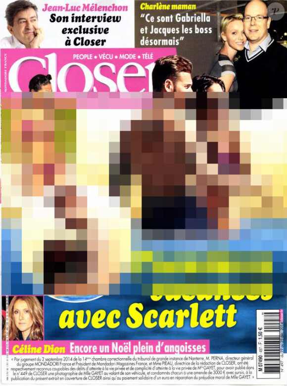 Magazine Closer, en kiosques le 19 décembre 2014.