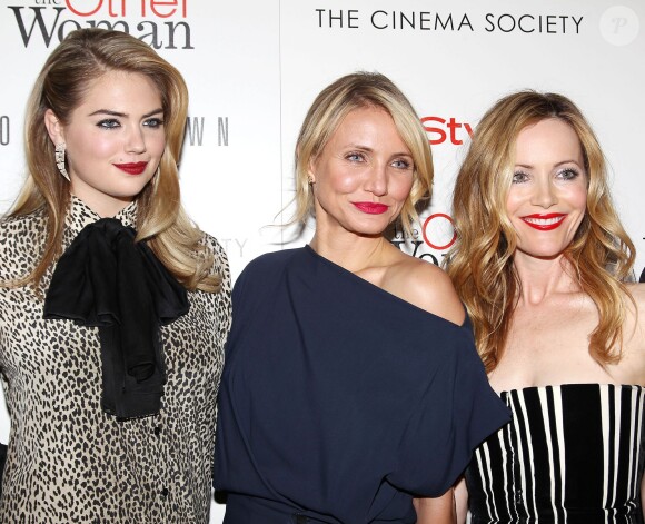 Kate Upton, Cameron Diaz et Leslie Mann en avril 2014 lors d'une première du film Triple Alliance