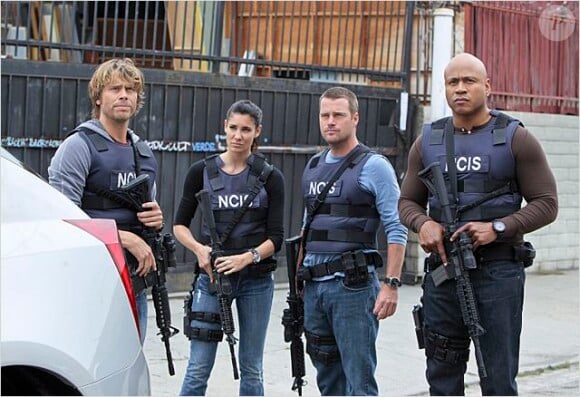 Chris O'Donnell, Daniela Ruah, Eric Christian Olsen, LL Cool J dans la saison 5 de "NCIS : Los Angeles" (2013-2014).