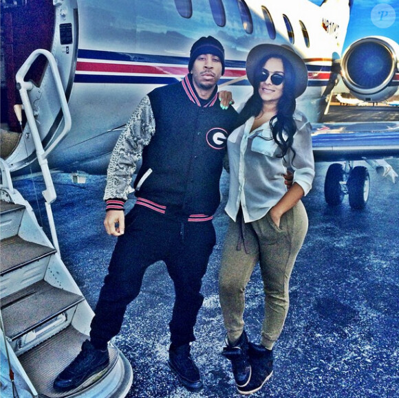 Ludacris et Eudoxie prêts à embarquer - madame va avoir une sacrée surprise puisque le rappeur et acteur va la demander en mariage. Photo publiée par Eudoxie sur son compte Instagram le 26 décembre 2014.