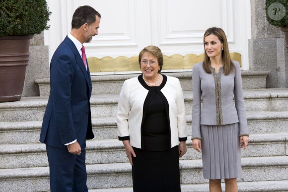 Felipe et Letizia d'Espagne à Madrid le 29 octobre 2014.