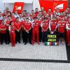 L'hommage de la Scuderia Ferrari à Jules Bianchi lors du Grand Prix de Russie à Sotchi, photo publiée sur Twitter le 12 octobre 2014