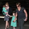 Nicole Kidman, son mari Keith Urban et leurs filles Sunday et Faith a l'aeroport de Los Angeles, le 2 janvier 2014.  Please hide children's face prior to the publication Nicole Kidman arriving on a flight at LAX airport in Los Angeles, California with her husband Keith Urban and their two daughters Faith & Sunday on January 2, 2014.02/01/2014 - Los Angeles