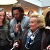 Bernadette Chirac et Christian Karembeu - Lancement de l'Opération Pièces Jaunes au Centre Hospitalier Intercommunal de Robert Ballanger à Aulnay-Sous-Bois le 7 janvier 2015.