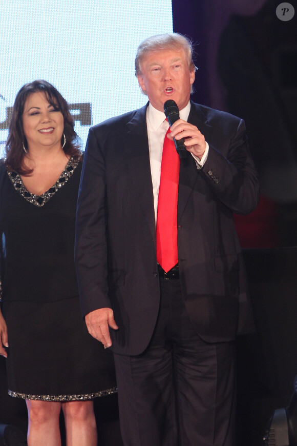 Donald Trump à la soirée une récéption pour Miss Univers. Le 9 janvier 2015.