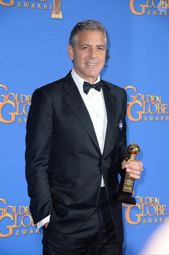 George Clooney et son Cecil B. DeMille Award lors des Golden Globes à Los Angeles le 11 janvier 2015