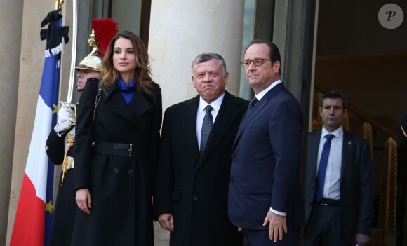La reine Rania et le roi Abdullah II de Jordanie, quatre mois après leur précédente visite, retrouvaient le 11 janvier 2015 François Hollande à l'Elysée pour prendre part à la grande marche organisée à la suite de l'attentat terroriste contre Charlie Hebdo.