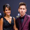 Lionel Messi et sa compagne Antonella Roccuzzo - Gala FIFA Ballon d'Or 2014 à Zurich, le 12 janvier 2015.