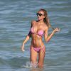Laura Cremaschi, en bikini, profite de la plage à Miami. Le 6 janvier 2015.