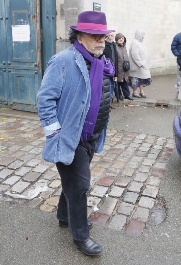 Jean-Michel Ribes lors des obsèques de Georges Wolinski au crématorium du Père-Lachaise à Paris, le 15 janvier 2015