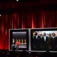 Chris Pine et Cheryl Boone Isaacs annoncent Selma, nommé dans la catégorie meilleur film, lors de l'annonce des nominations aux Oscars 2015 à Beverly Hills, Los Angeles, le 15 janvier 2015.