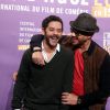 Manu Payet et JoeyStarr (pour le film "Les Gorilles") - Cérémonie de clôture du 18ème festival international du film de comédie de l'Alpe d'Huez, le 17 janvier 2015.