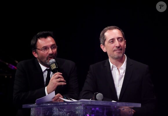 Frédéric Lopez et Gad Elmaleh - Cérémonie de clôture du 18ème festival international du film de comédie de l'Alpe d'Huez, le 17 janvier 2015.
