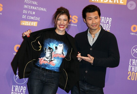 Vanessa Guide et Frédéric Chau - Cérémonie de clôture du 18ème festival international du film de comédie de l'Alpe d'Huez, le 17 janvier 2015.