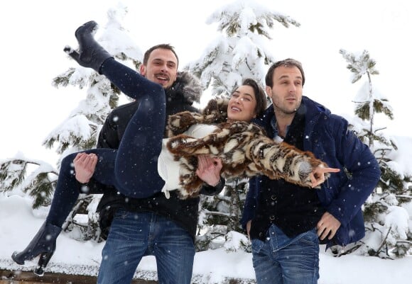 Fanny Valette, Antoine Gouy et Paul Lefevre pour le film "A Love You", le 17 Janvier 2015, lors du 18éme festival international du film de comédie de l'Alpe d'Huez