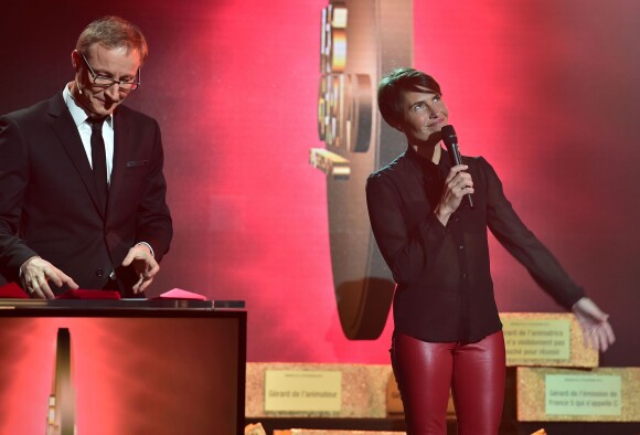 Alexandre Pesle et Alessandra Sublet - 9e cérémonie des Gérard de la Télévision au théâtre Daunou à Paris, le 19 janvier 2015.