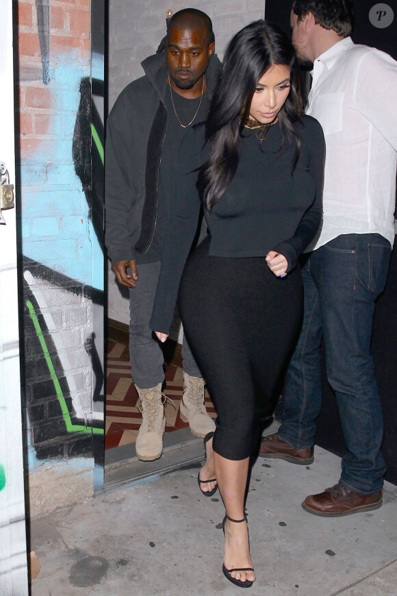Kim Kardashian et Kanye West à Los Angeles, le 16 janvier 2015.