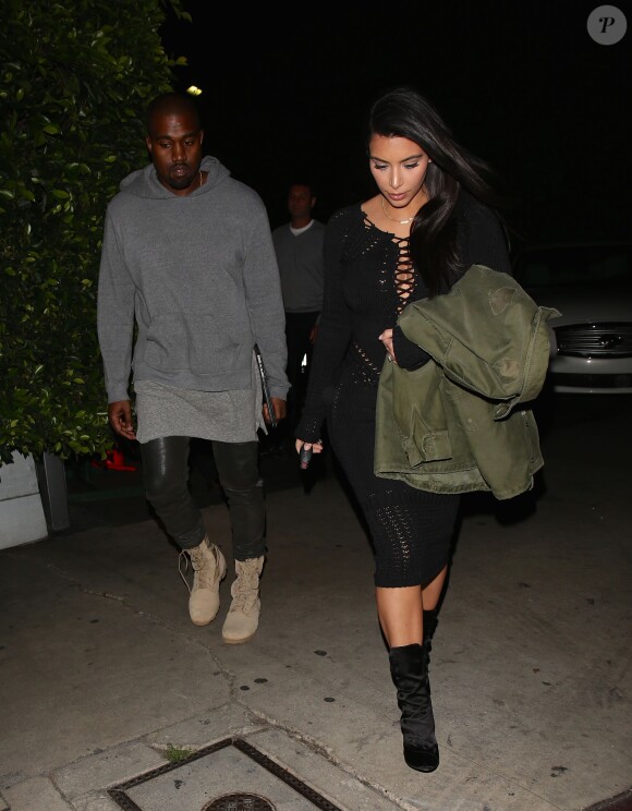 Kim Kardashian et  Kanye West à Santa Monica, le 15 janvier 2015.