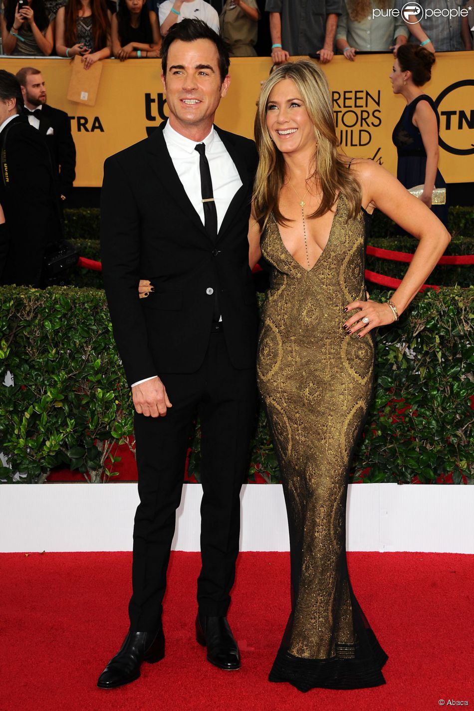 Justin Theroux, Jennifer Aniston attending the 21st Annual Screen Actors Guild Awards at the Shrine Auditorium in Los Angeles, CA, USA, on January 25, 2015. Photo by Kyle Rover/Startraks/ABACAPRESS.COM26/01/2015 - Los Angeles