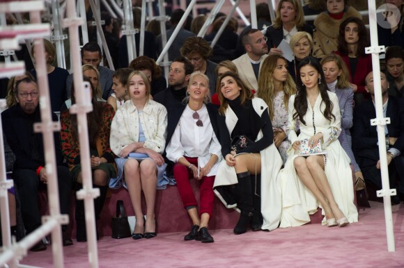 Maddison Brown, Aymeline Valade, Clotilde Courau et Angelababy assistent au défilé Christian Dior haute couture printemps-été 2015 au musée Rodin. Paris, le 26 janvier 2015.