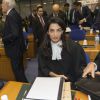 Amal Clooney devant la Cour Européenne des droits de l'homme à Strasbourg le 28 janvier 2015.