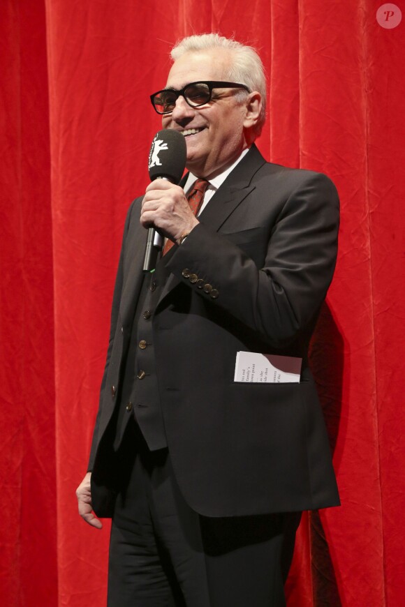 Martin Scorsese assiste à la projection du film "Rebel without a cause", suivie d'un cocktail Gucci et Harper's Bazaar, lors du 64e festival international du film de Berlin, le 14 février 2014.