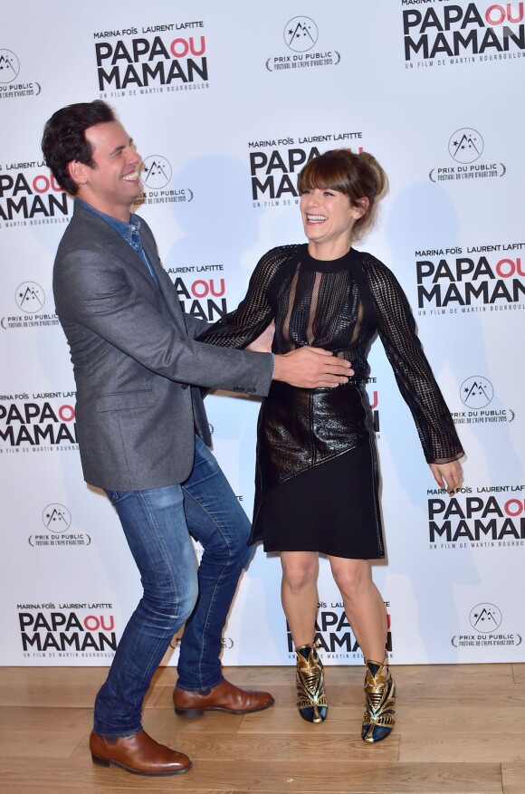 Laurent Lafitte et Marina Foïs - Avant-Première du film "Papa ou Maman" au Cinéma Pathé Beaugrenelle à Paris le 26 janvier 2015.