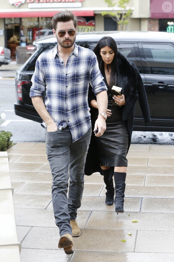 Scott Disick et Kim Kardashian à Los Angeles, le 30 janvier 2015.