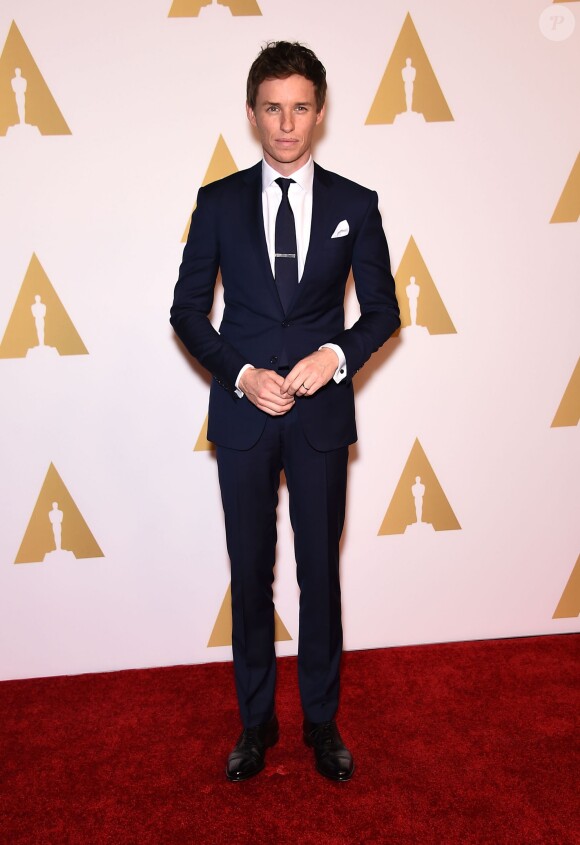 Eddie Redmayne - Photocall lors du déjeuner pour les nommés aux Oscars à l'hôtel Hilton à Los Angeles, le 2 février 2015.