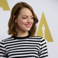 Emma Stone lors du déjeuner pour les nommés aux Oscars à l'hôtel Hilton de Los Angeles, le 2 février 2015.
