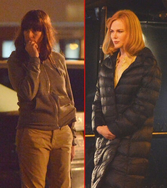 Nicole Kidman et Julia Roberts méconnaissable sur le tournage du film "The Secret in Their Eyes" à Los Angeles, le 3 février 2015.