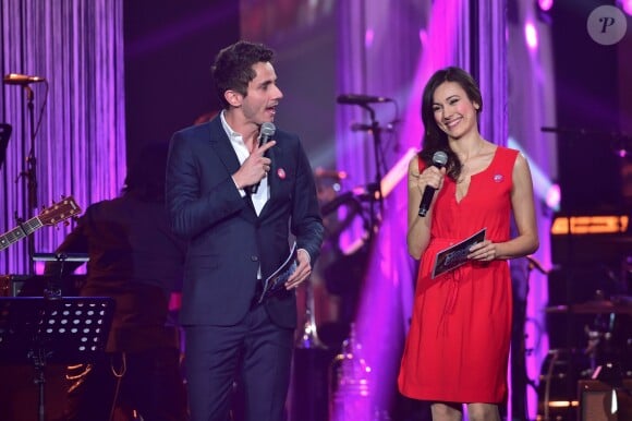 Exclusif - Guillaume Pley et Marie-Ange Casalta - Enregistrement de l'émission Tout Le Monde Chante Contre Le Cancer au Casino De Paris. Le 15 décembre 2014.