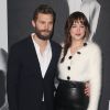 Jamie Dornan et Dakota Johnson - Projection du film "50 nuances de Grey" à New York, le 6 février 2015.