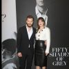 Jamie Dornan et Dakota Johnson - Projection du film "50 nuances de Grey" à New York, le 6 février 2015.