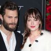 Jamie Dornan et Dakota Johnson - Projection du film "50 nuances de Grey" à New York, le 6 février 2015.