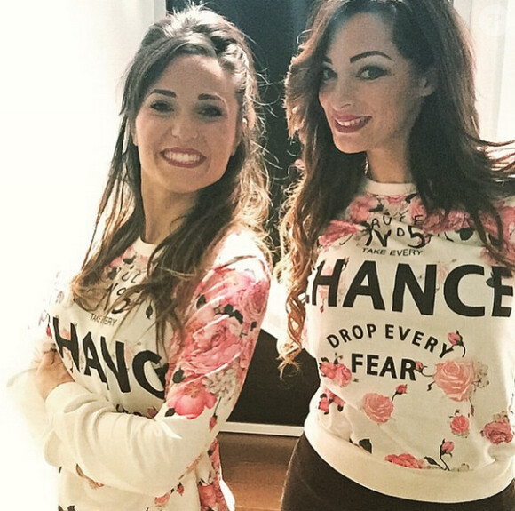 Les deux amies Capucine Anav et Emilie Nef Naf ont passé le week-end ensemble à Milan. Février 2015.